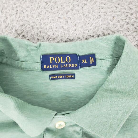 Polo Ralph Lauren Shirt Mens Extra Large Green Pima Cotton‎ Casual Preppy SS - Picture 2 of 12